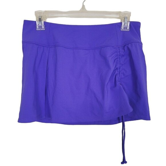 Calia Sz Small High Rise Swim Skirt Bottom Royal Purple Front Side Tie NWOT - Picture 1 of 6